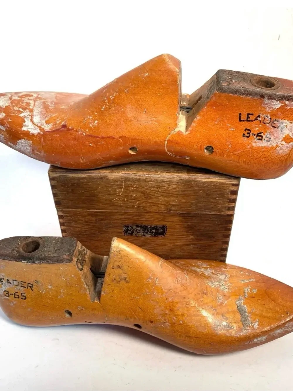 Vintage Wooden Shoe Form Pair Factory Reclaimed Industrial Eclectic Home Decor